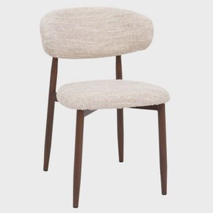 Giga Meubel Eetkamerstoel Skara - Beige/Walnoot - Set van 2