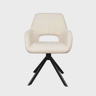 Giga Meubel Eetkamerstoel Nola - Polyester/Metaal - Beige - Set van 2