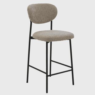 Giga Meubel Barkruk Vajen - Stof/Metaal - Beige - Set van 2