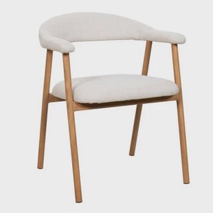Giga Meubel Eetkamerstoel Mila - Beige/Naturel - Zithoogte 48cm (set van 2)