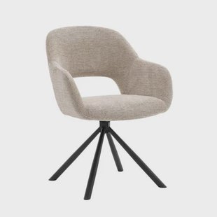 Giga Meubel Eetkamerstoel Livia - Taupe - Draaibaar - Set van 2