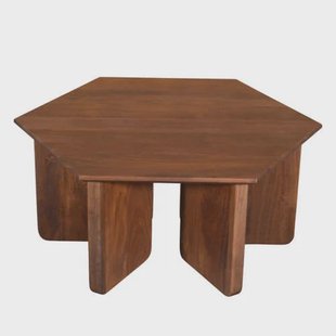 Giga Meubel Salontafel Martos - Donkerbruin Mangohout - 80x80x35cm