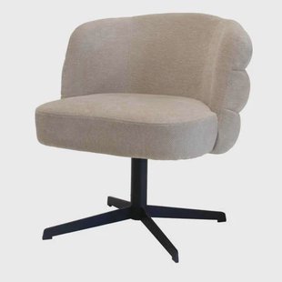 Giga Meubel Eetkamerstoel Félix - Metaal/Stof - Taupe - Set van 2