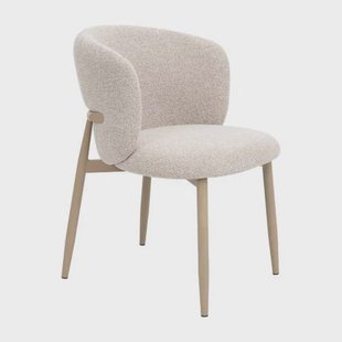 Giga Meubel Eetkamerstoel Varde - Stof - Beige/Beige - Set van 2