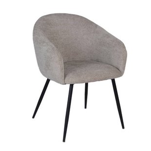 Giga Meubel Eetkamerstoel Meau - Stof/Metaal - Beige - Set van 2