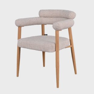 Giga Meubel Eetkamerstoel Lidingö - Beige/Naturel Stof - Set van 2