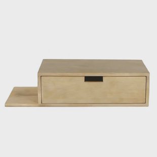 Giga Meubel Nachtkastje Niek - Zwevend Naturel Plankje Links - 65cm