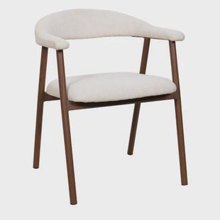 Giga Meubel Eetkamerstoel Mila - Beige/Walnoot - Zithoogte 48cm (set van 2)