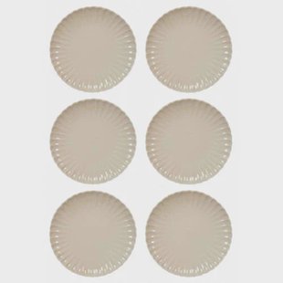 Cookinglife Dinerborden Cardida Beige ø 26 cm - 6 Stuks
