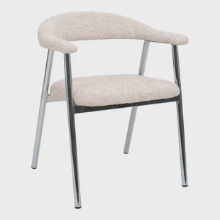 Giga Meubel Eetkamerstoel Sorø - Beige/Chrome - Set van 2