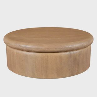 Giga Meubel Salontafel Rota - Rond Naturel Mangohout - 90x90x31cm