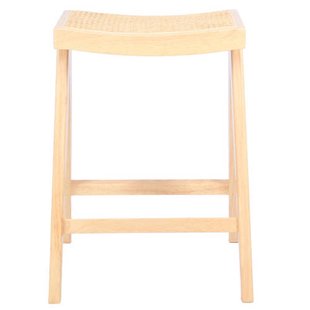 Giga Meubel Barstoel Jules - Rotan/Rubberhout - Naturel - Set van 2