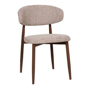 Giga Meubel Eetkamerstoel Alexia - Taupe/Walnoot (set van 2)