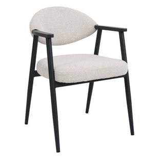 Giga Meubel Eetkamerstoel Karup - Beige/Zwart - Set van 2