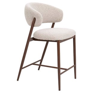 Giga Meubel Barstoel Skive - Zand/Walnoot - Zithoogte 67cm (set van 2)