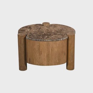 Giga Meubel Salontafel Maeve - Rond - Marmer - 60cm