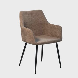 Giga Meubel Eetkamerstoel Annabel - Stof/Metaal - Taupe - Set van 2