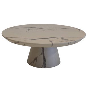 Giga Meubel Salontafel Flen Rond - Marmerlook - 90x90x35cm