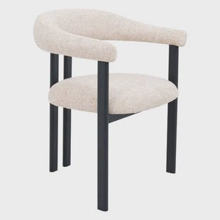 Giga Meubel Eetkamerstoel Odense - Stof - Beige/Zwart - Set van 2