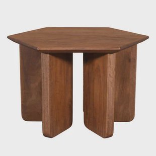 Giga Meubel Salontafel Martos - Donkerbruin Mangohout - 60x60x38cm