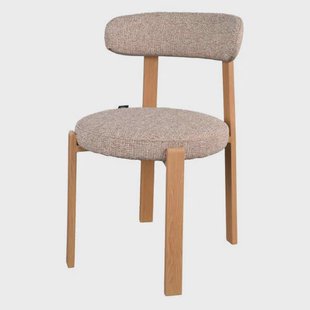 Giga Meubel Eetkamerstoel Lagan - Taupe/Naturel Stof - Set van 2