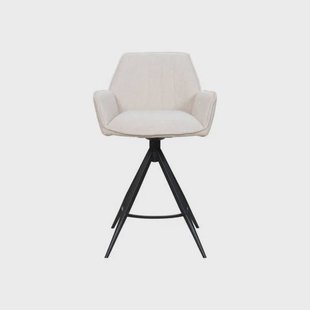Giga Meubel Barstoel Noa Draaibaar - Beige/Zwart (set van 2)
