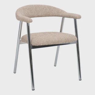 Giga Meubel Eetkamerstoel Sorø - Taupe/Chrome - Set van 2