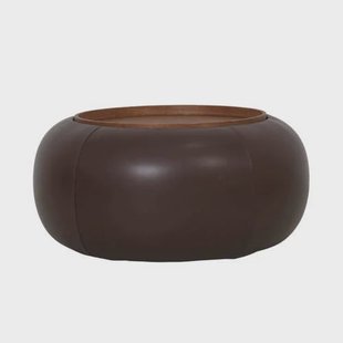 Giga Meubel Salontafel Draby - Rond Donkerbruin/Walnoot - Incl. Opbergruimte - Ø73cm