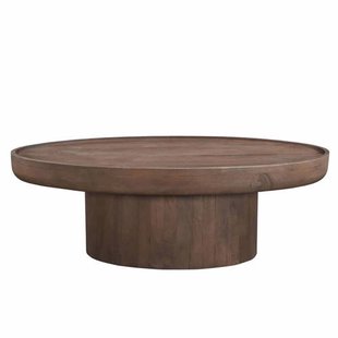 Giga Meubel Salontafel Sola Ovaal - Mangohout - Donkerbruin - 120x65x39cm