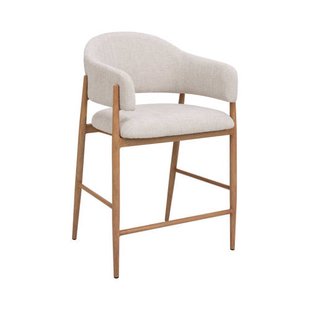 Giga Meubel Barstoel DÃ©nia - Beige/Naturel - Zithoogte 65cm (set van 2)