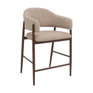 Giga Meubel Barkruk DÃ©nia - Taupe/Walnoot - Zithoogte 75cm (set van 2)
