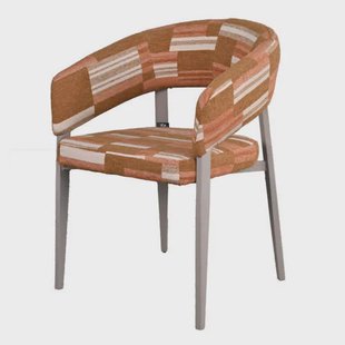 Giga Meubel Eetkamerstoel Malmö - Terracotta/Greige Stof - Set van 2