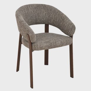 Giga Meubel Eetkamerstoel Chera - Taupe/Walnoot - Set van 2