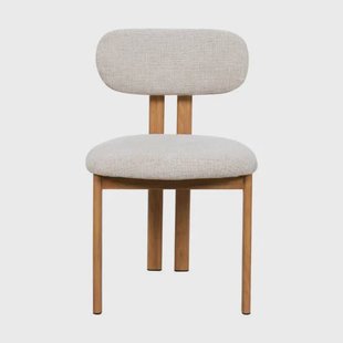 Giga Meubel Eetkamerstoel Noor - Stof/Staal - Beige/Naturel (set van 2)
