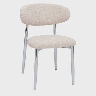 Giga Meubel Eetkamerstoel Skara - Beige/Chrome - Set van 2
