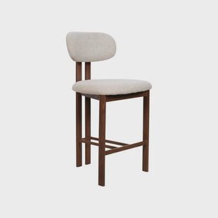 Giga Meubel Barstoel Noor - Beige/Walnoot - Zithoogte 65cm (set van 2)