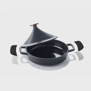 Alva Tajine Nori Inductie ø 28 cm / 3 liter + Gratis Leren Handvaten - geëmailleerde anti-aanbaklaag - geschikt voor alle warmtebronnen