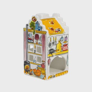 Blond Amsterdam lichthuisje met trapgevel (8.5x14.5 cm)