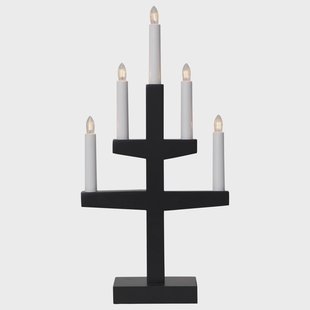 Star Trading Trapp adventskandelaar 46 cm Zwart