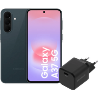 Samsung Galaxy A37 128GB Donkergroen 5G + BlueBuilt Oplader met Usb C Poort 45W Zwart
