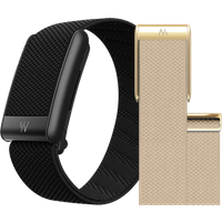 WHOOP 5.0 Peak Zwart Abonnement 1 Jaar + WHOOP 5.0 SuperKnit Luxe Band Beige
