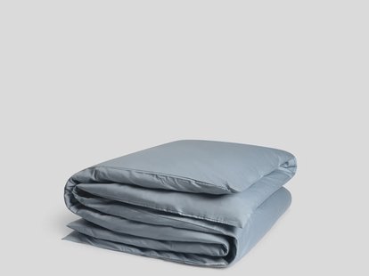 Yumeko Dekbedovertrek katoensatijn faded blue 200x200 100% biologisch en fairtrade katoen, satijn geweven
