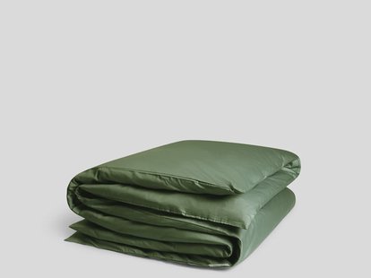 Yumeko Dekbedovertrek katoensatijn mid olive 140x200 100% biologisch en fairtrade katoen, satijn geweven