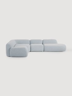 Modulaire boucl&eacute; XL hoekbank Wolke met chaise longue