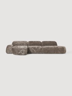 Modulaire teddy-boucl&eacute; hoekbank Wolke (4-zits) met chaise-longue