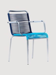 Handgemaakte tuin armstoelen Mya Spaghetti, 4 stuks, stapelbaar