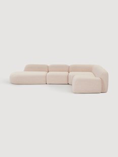 Modulaire boucl&eacute; XL hoekbank Wolke met chaise longue