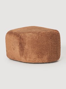 Ovale teddy-boucl&eacute; poef Wolke