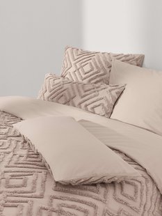 Katoenen perkal dekbedovertrek Phil met tufted ontwerp
