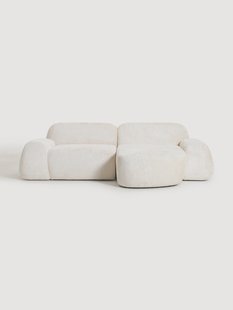 Modulaire teddy-boucl&eacute; hoekbank Wolke (3-zits)